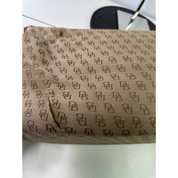 Vintage Dooney & Bourke Tan Signature Canvas Leather Monogram Shoulder Bag Purse - Picture 3 of 12